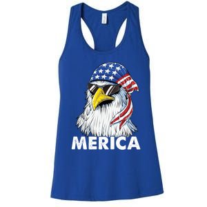 Patriotic Eagle Mullet 4th Of July Usa American Flag Merica Meaningful Gift Women's Racerback Tank