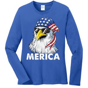 Patriotic Eagle Mullet 4th Of July Usa American Flag Merica Meaningful Gift Ladies Long Sleeve Shirt