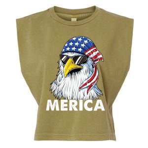 Patriotic Eagle Mullet 4th Of July Usa American Flag Merica Meaningful Gift Garment-Dyed Women's Muscle Tee