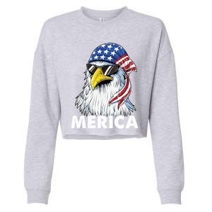 Patriotic Eagle Mullet 4th Of July Usa American Flag Merica Meaningful Gift Cropped Pullover Crew