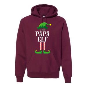 Papa Elf Matching Family Group Christmas Party Pyjamas Premium Hoodie