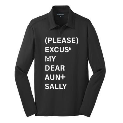 PEMDAS Please Excuse My Dear Aunt Sally Silk Touch Performance Long Sleeve Polo