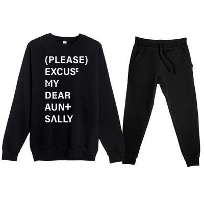 PEMDAS Please Excuse My Dear Aunt Sally Premium Crewneck Sweatsuit Set