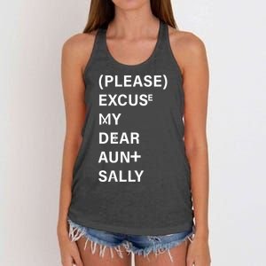 PEMDAS Please Excuse My Dear Aunt Sally Women's Knotted Racerback Tank