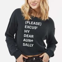 PEMDAS Please Excuse My Dear Aunt Sally Cropped Pullover Crew