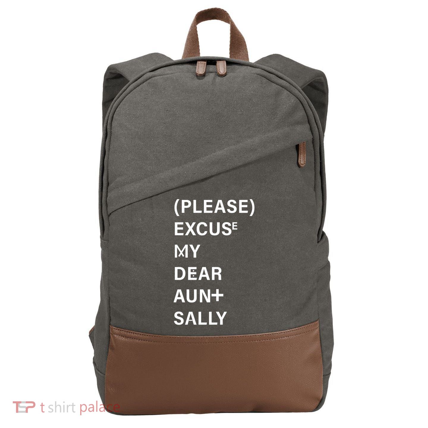 PEMDAS Please Excuse My Dear Aunt Sally Cotton Canvas Backpack