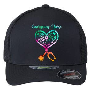 Peds Ed Nurse Rn Er Pediatric Emergency Nursing Heart Love Gift Flexfit Unipanel Trucker Cap