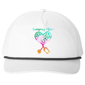 Peds Ed Nurse Rn Er Pediatric Emergency Nursing Heart Love Gift Snapback Five-Panel Rope Hat