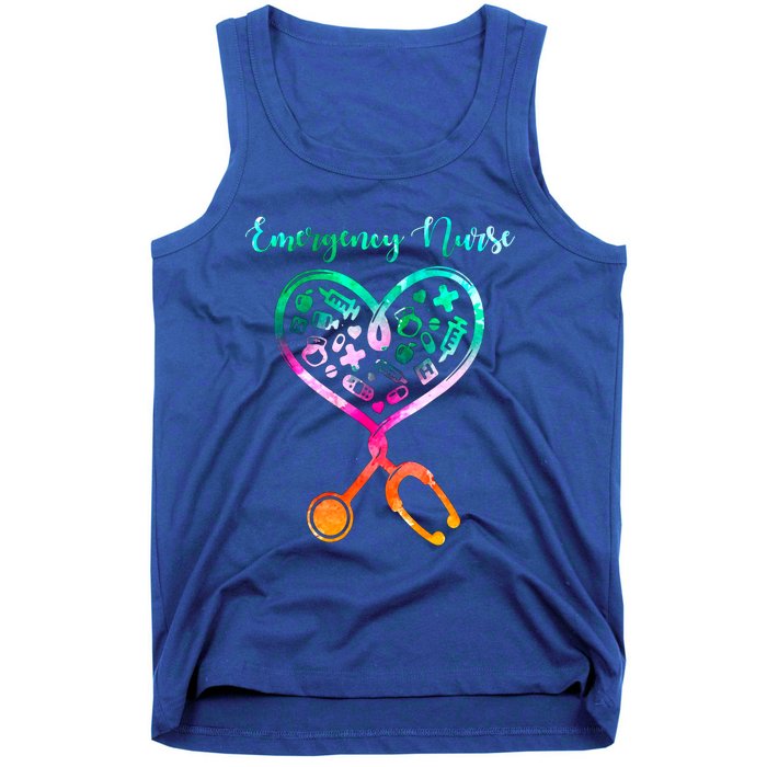 Peds Ed Nurse Rn Er Pediatric Emergency Nursing Heart Love Gift Tank Top