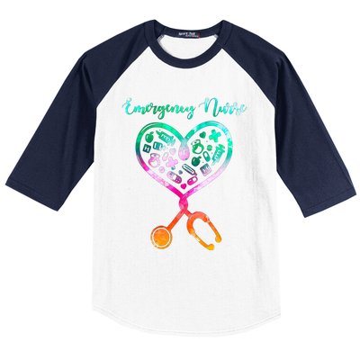 Peds Ed Nurse Rn Er Pediatric Emergency Nursing Heart Love Gift Baseball Sleeve Shirt