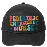 Pediatric ER Nurse Emergency Room RN Nursing Groovy Retro 7-Panel Snapback Hat