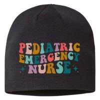 Pediatric ER Nurse Emergency Room RN Nursing Groovy Retro Sustainable Beanie