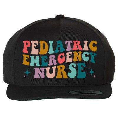 Pediatric ER Nurse Emergency Room RN Nursing Groovy Retro Wool Snapback Cap