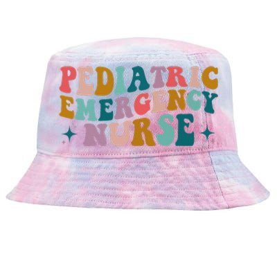 Pediatric ER Nurse Emergency Room RN Nursing Groovy Retro Tie-Dyed Bucket Hat