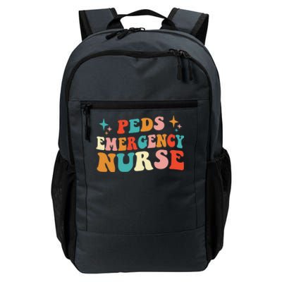 Peds Emergency Nurse Doctor Pediatric Ed Groovy Nursing Gift Daily Commute Backpack