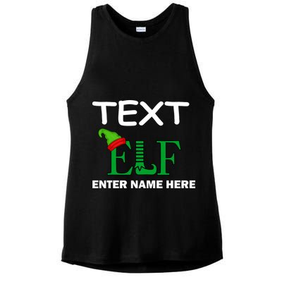 Personalize Elf Name Custom Family Matching Christmas Ladies PosiCharge Tri-Blend Wicking Tank
