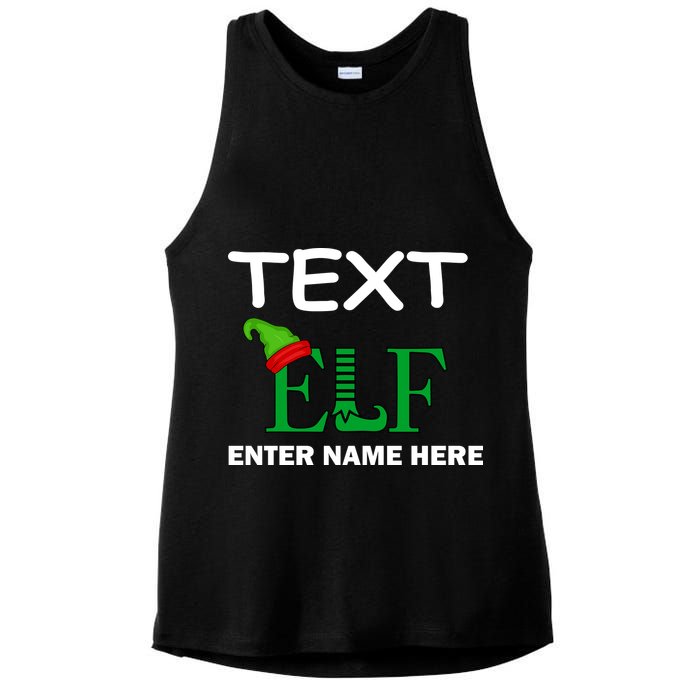 Personalize Elf Name Custom Family Matching Christmas Ladies PosiCharge Tri-Blend Wicking Tank