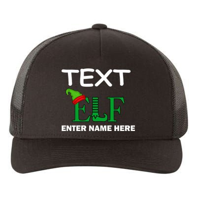 Personalize Elf Name Custom Family Matching Christmas Yupoong Adult 5-Panel Trucker Hat