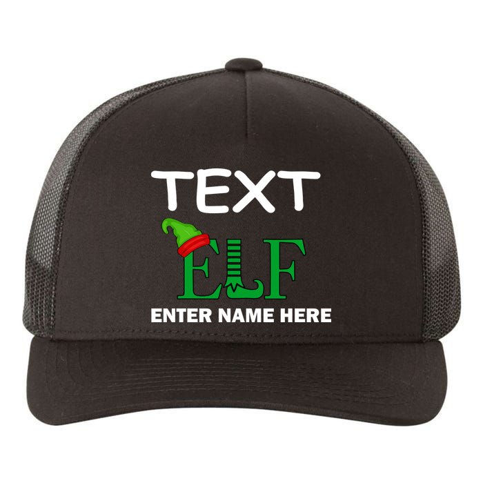 Personalize Elf Name Custom Family Matching Christmas Yupoong Adult 5-Panel Trucker Hat