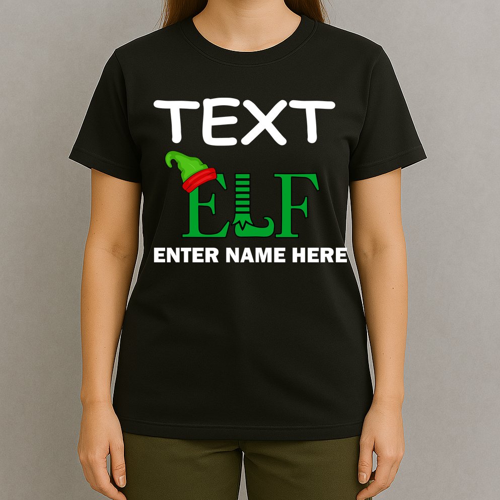 Personalize Elf Name Custom Family Matching Christmas T-Shirt