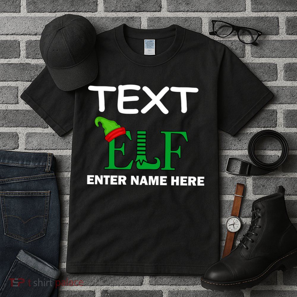 Personalize Elf Name Custom Family Matching Christmas Tall T-Shirt
