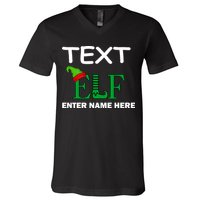 Personalize Elf Name Custom Family Matching Christmas V-Neck T-Shirt