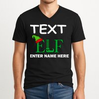 Personalize Elf Name Custom Family Matching Christmas V-Neck T-Shirt