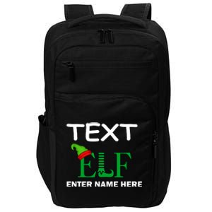 Personalize Elf Name Custom Family Matching Christmas Impact Tech Backpack