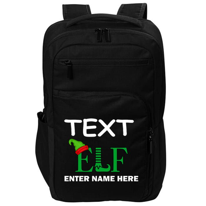 Personalize Elf Name Custom Family Matching Christmas Impact Tech Backpack