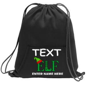 Personalize Elf Name Custom Family Matching Christmas Sweatshirt Cinch Pack Bag