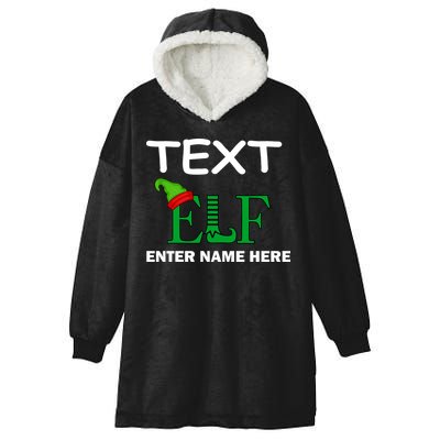 Personalize Elf Name Custom Family Matching Christmas Hooded Wearable Blanket