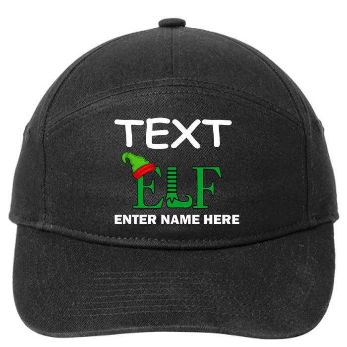 Personalize Elf Name Custom Family Matching Christmas 7-Panel Snapback Hat