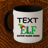 Personalize Elf Name Custom Family Matching Christmas Mug