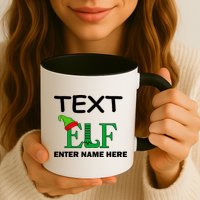 Personalize Elf Name Custom Family Matching Christmas Mug