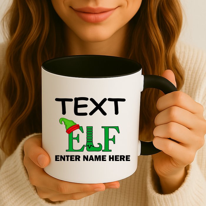 Personalize Elf Name Custom Family Matching Christmas Mug