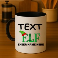 Personalize Elf Name Custom Family Matching Christmas Mug