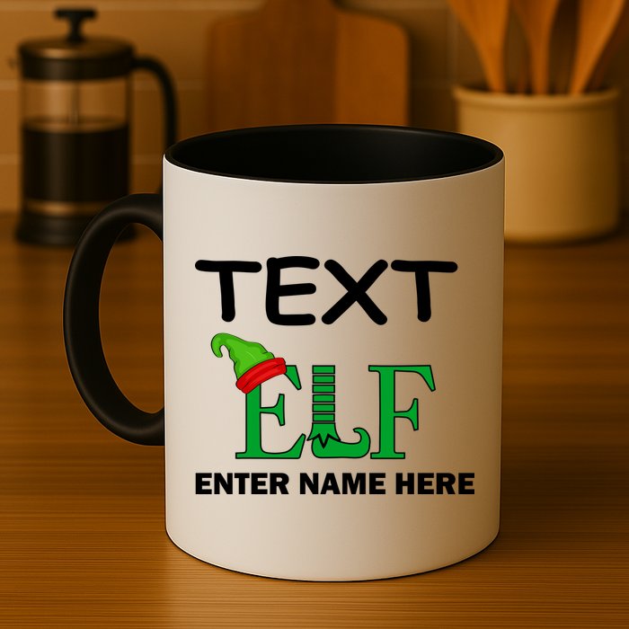 Personalize Elf Name Custom Family Matching Christmas Mug