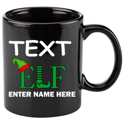 Personalize Elf Name Custom Family Matching Christmas 11oz C Handle Ceramic Mug