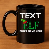Personalize Elf Name Custom Family Matching Christmas 11oz C Handle Ceramic Mug