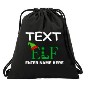 Personalize Elf Name Custom Family Matching Christmas Drawstring Bag