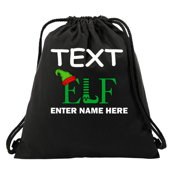 Personalize Elf Name Custom Family Matching Christmas Drawstring Bag