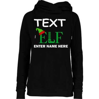 Personalize Elf Name Custom Family Matching Christmas Womens Funnel Neck Pullover Hood