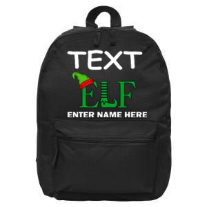 Personalize Elf Name Custom Family Matching Christmas 16 in Basic Backpack