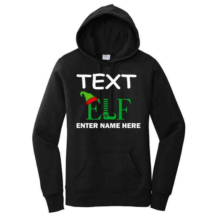 Personalize Elf Name Custom Family Matching Christmas Women's Pullover Hoodie