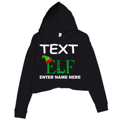 Personalize Elf Name Custom Family Matching Christmas Crop Fleece Hoodie