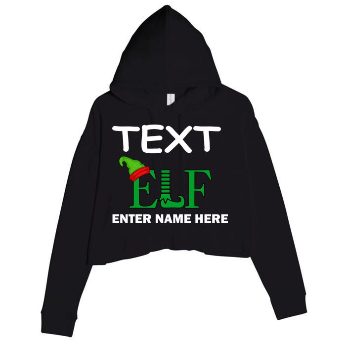 Personalize Elf Name Custom Family Matching Christmas Crop Fleece Hoodie