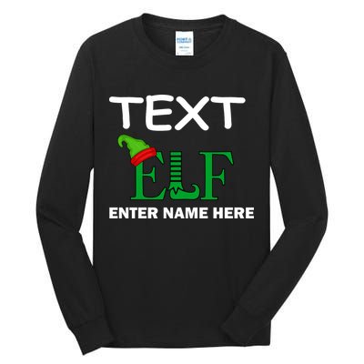 Personalize Elf Name Custom Family Matching Christmas Tall Long Sleeve T-Shirt