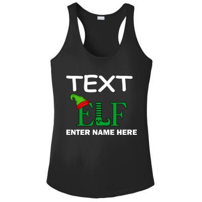 Personalize Elf Name Custom Family Matching Christmas Ladies PosiCharge Competitor Racerback Tank