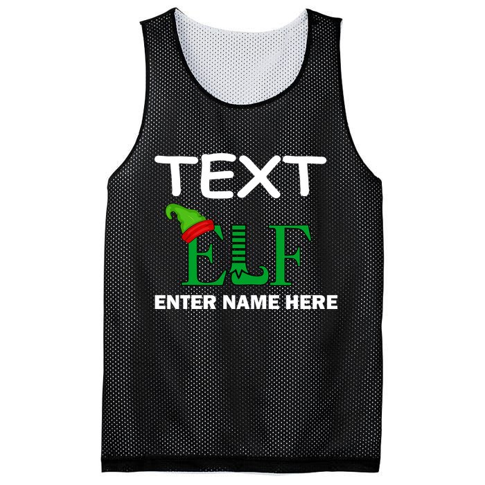 Personalize Elf Name Custom Family Matching Christmas Mesh Reversible Basketball Jersey Tank