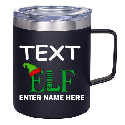 Personalize Elf Name Custom Family Matching Christmas 12oz Stainless Steel Coffee Mug